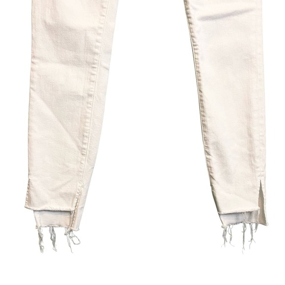 Frame Le Skinny De Jeanne White Denim Raw Hem Mid Rise Skinny Jeans Size 28 - Picture 7 of 16